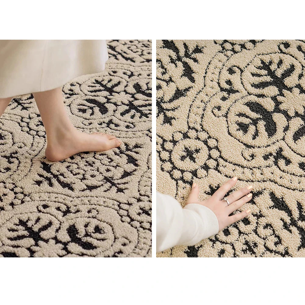 Rectangle 100% Polyester Gray Rugs For Bedrooms Rug Living Room Anti Slip Foot Mats Soft and Comfortable