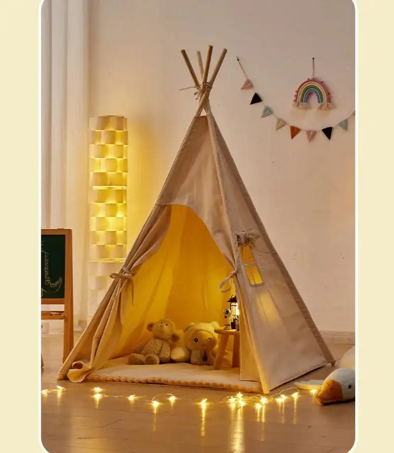 Portable Teepee Tent Large Play House for Children Tents Kids Canvas Indian Play Tent Wigwam Child Tipi Room Decoration