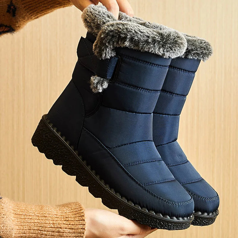 2025 Trend Women's Winter Snow Boots – Waterproof Low-Heel Ankle Boots with Plush Lining - Premium boots from Lizard Vigilante - Just $44.88! Shop now at Lizard Vigilante