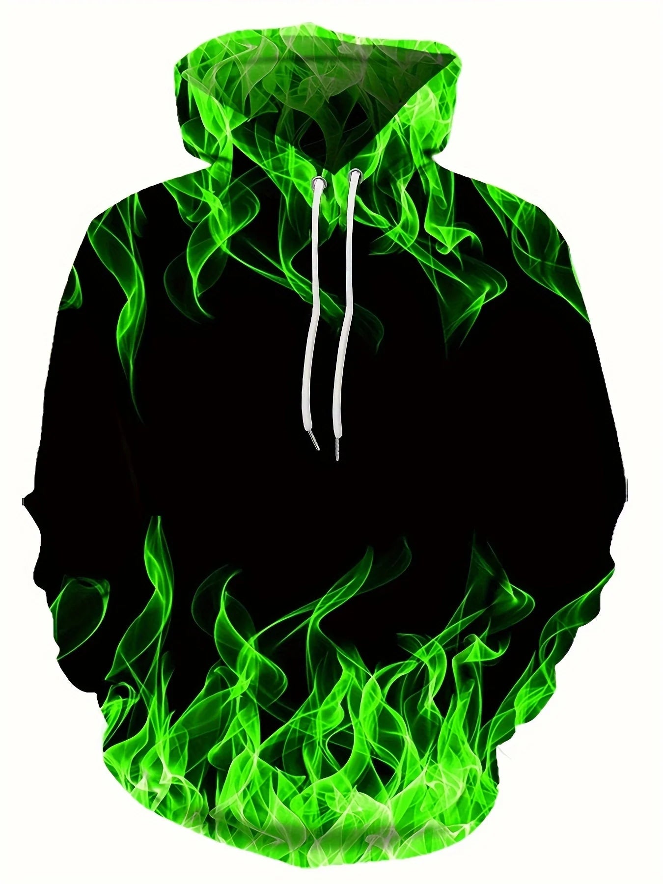 Creative Flame 3D Print Hoodie – Oversized Harajuku Pullover for Men, Y2K Streetwear - Premium hoodie from Lizard Vigilante - Just $28.99! Shop now at Lizard Vigilante