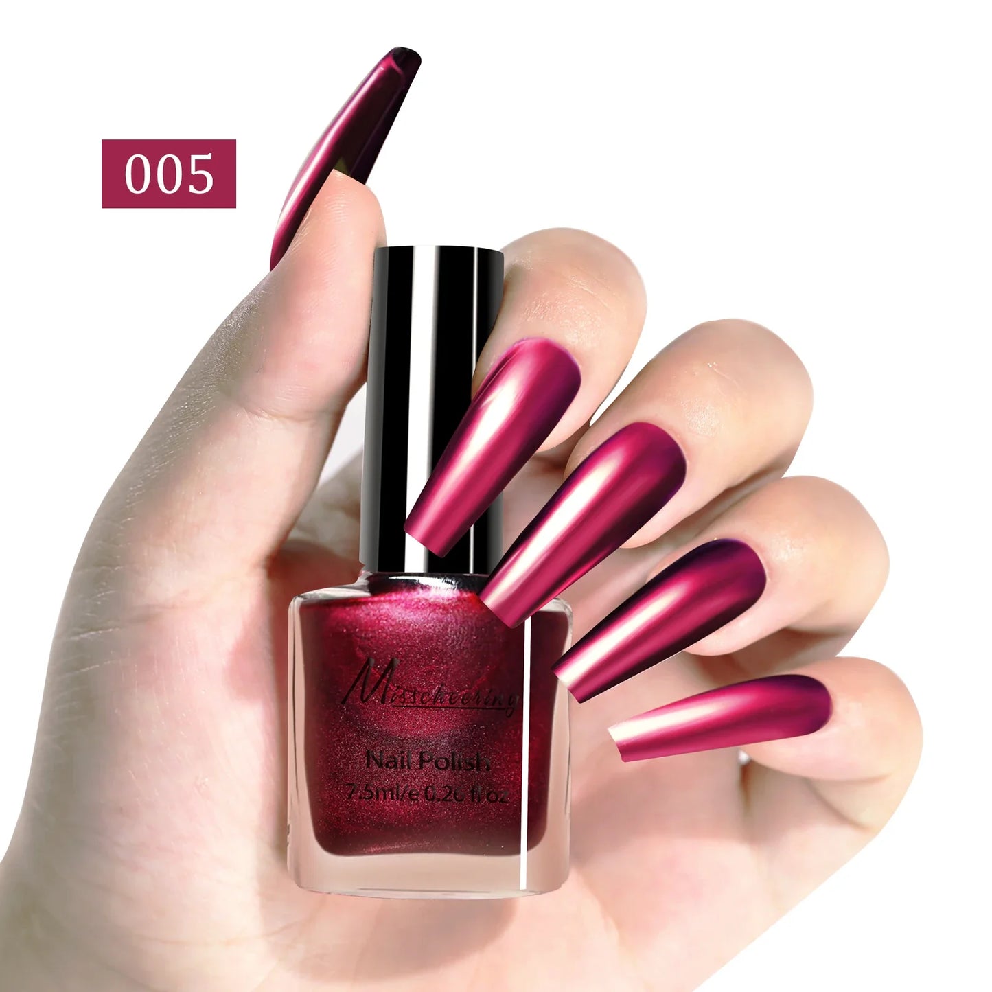 12 colors 7.5ml metal mirror nail polish semi-permanent topcoat nail polish LED gel varnish suitable for girls diy nail charm