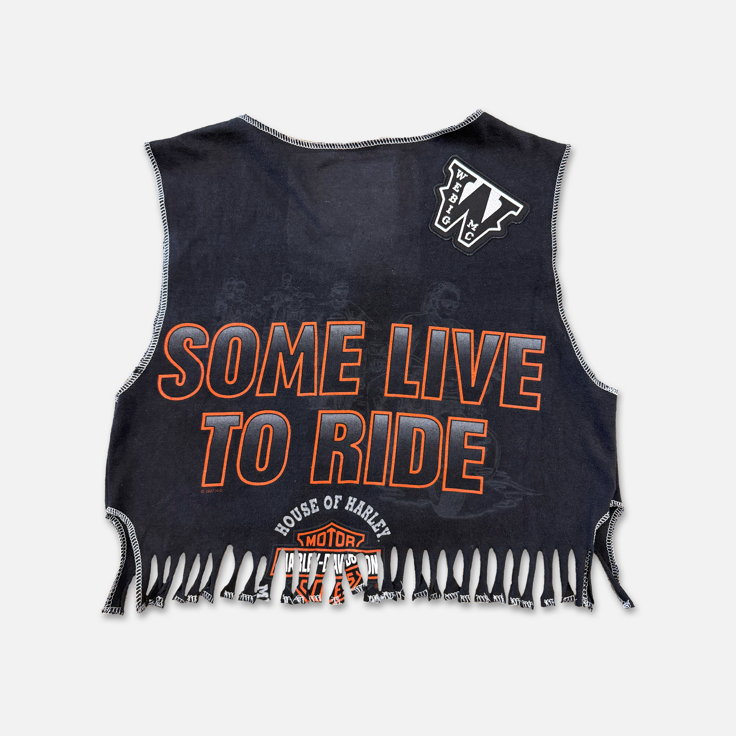 LIVE TO RIDE VINTAGE CROP TEE SIZE SMALL