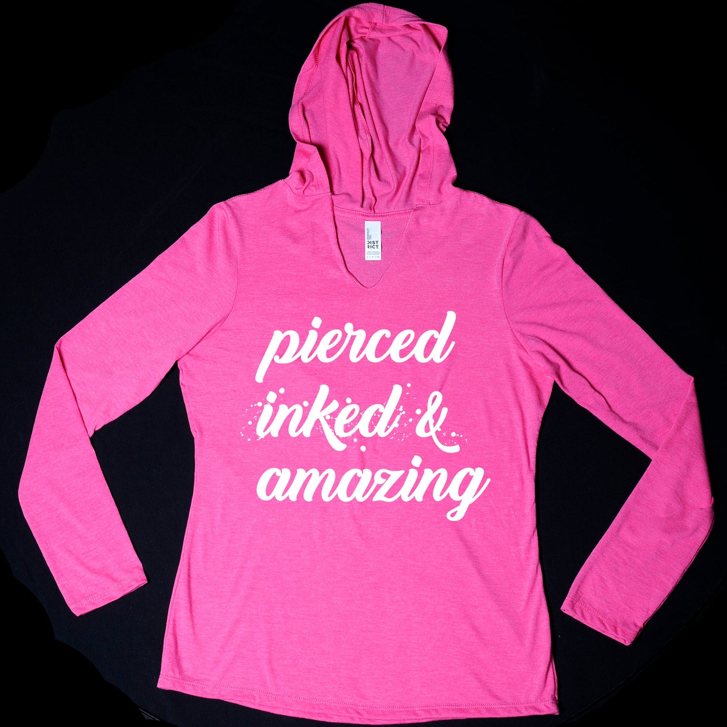 Pierced Inked & Amazing Pink Frost Tapered Long Sleeve Hoodie