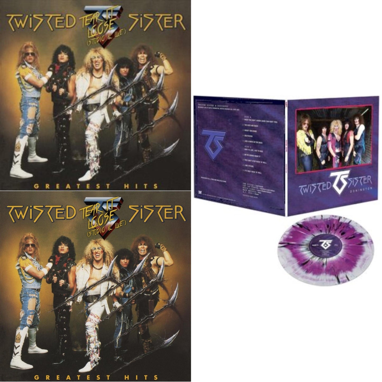 Greatest Hits -Tear It Loose - Atlantic Years - Studio & Live (Translucent Gold LP Vinyl/Limited) & Greatest Hits -Tear It Loose - Atlantic Years - Studio & Live (Translucent Red LP Vinyl/Limited) & Donington (Purple, Black & White Splatter LP Vinyl)