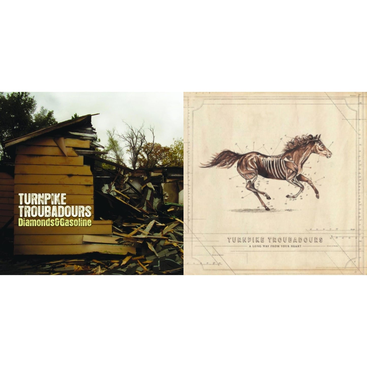 Turnpike Troubadours - Long Way From Your Heart & Diamonds & Gasoline - LP Vinyl Bundle