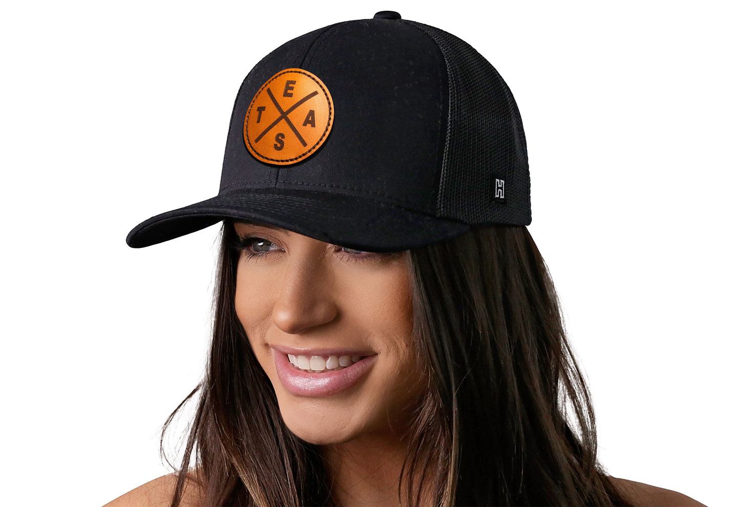 Texas Trucker Hat Leather | Black Te(x)as X Snapback