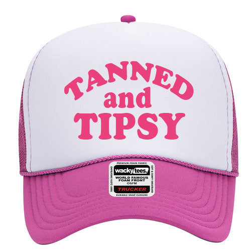 Tanned and Tipsy Adult Humor Funny Foam Trucker Snap Back Hat