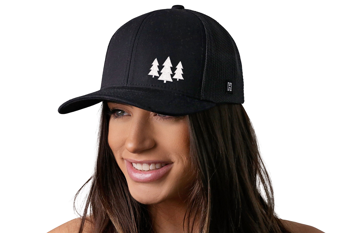 Three Pine Trees Trucker Hat | Black Outdoors Snapback