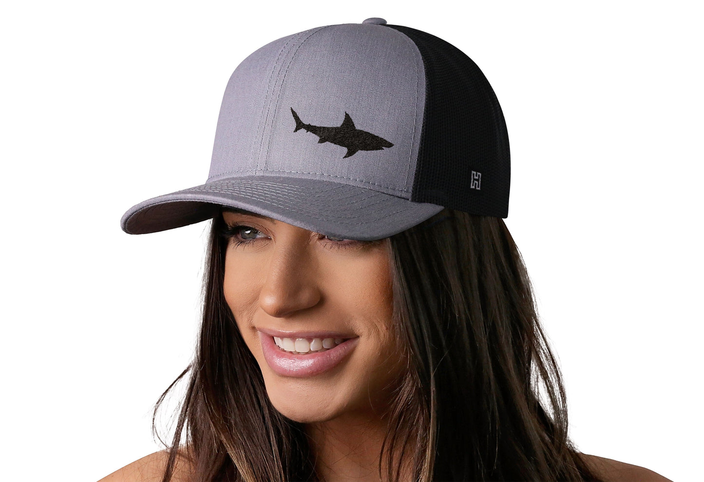 Shark Trucker Hat | Gray-Black Beach Snapback