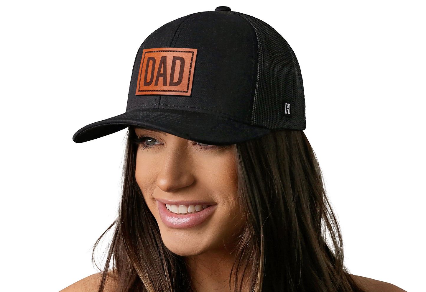 Dad Leather Trucker Hat | Black Snapback