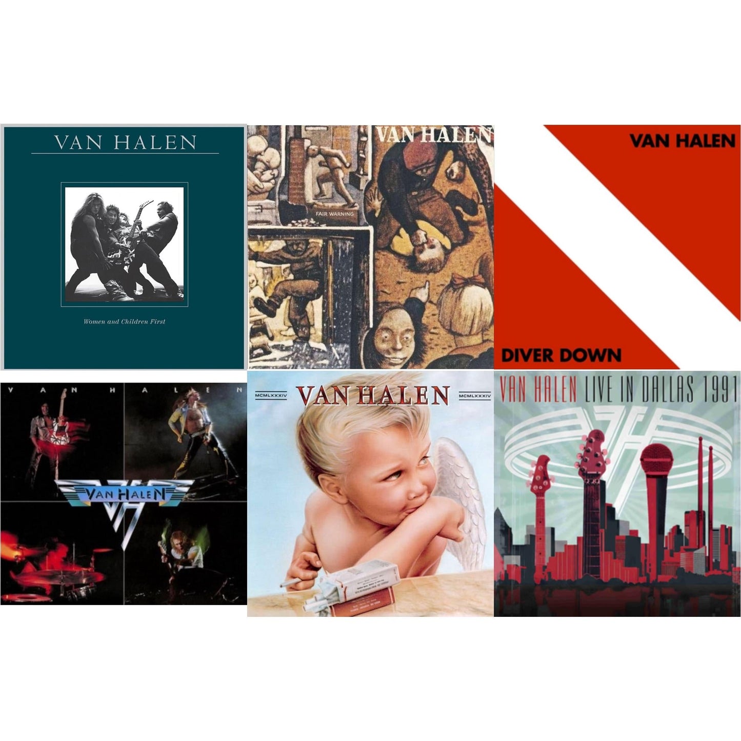Women & Children First & Fair Warning & Diver Down & Van Halen (Digitally Remastered) & 1984 & Live In Dallas 1991 (X) (2LP)
