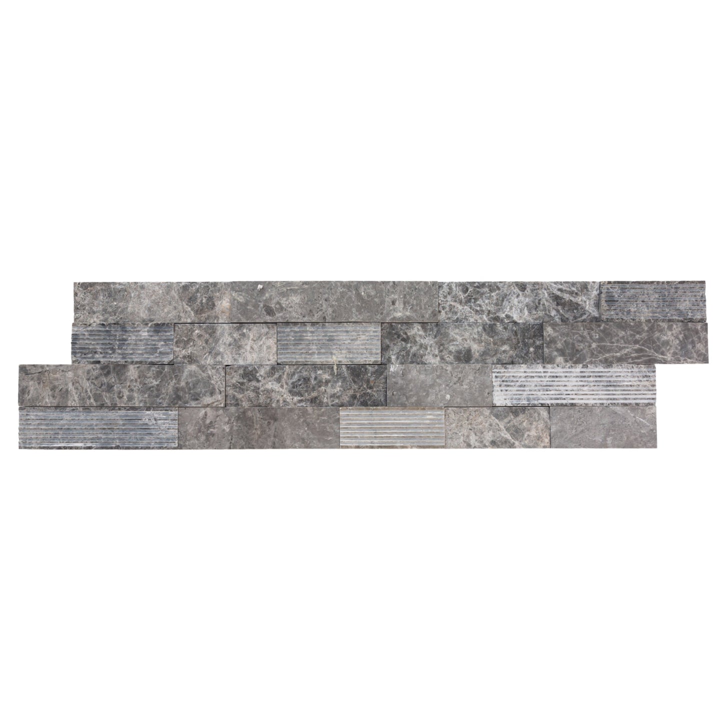 Ventana Gray Ledger Multi-surface 3D Panel 6"x24" Marble Wall Tile - Full Truckload
