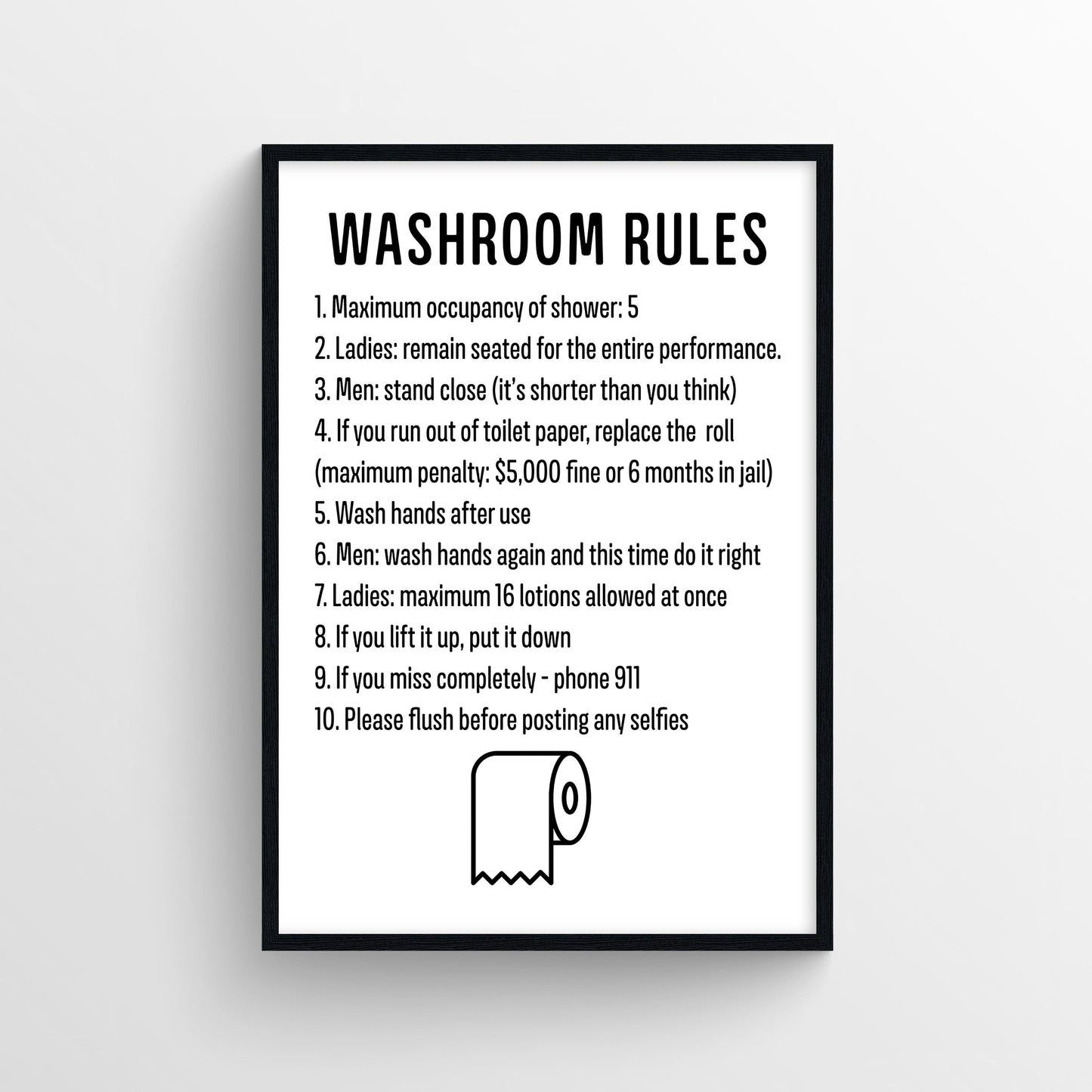Washroom Rules Bathroom Poster