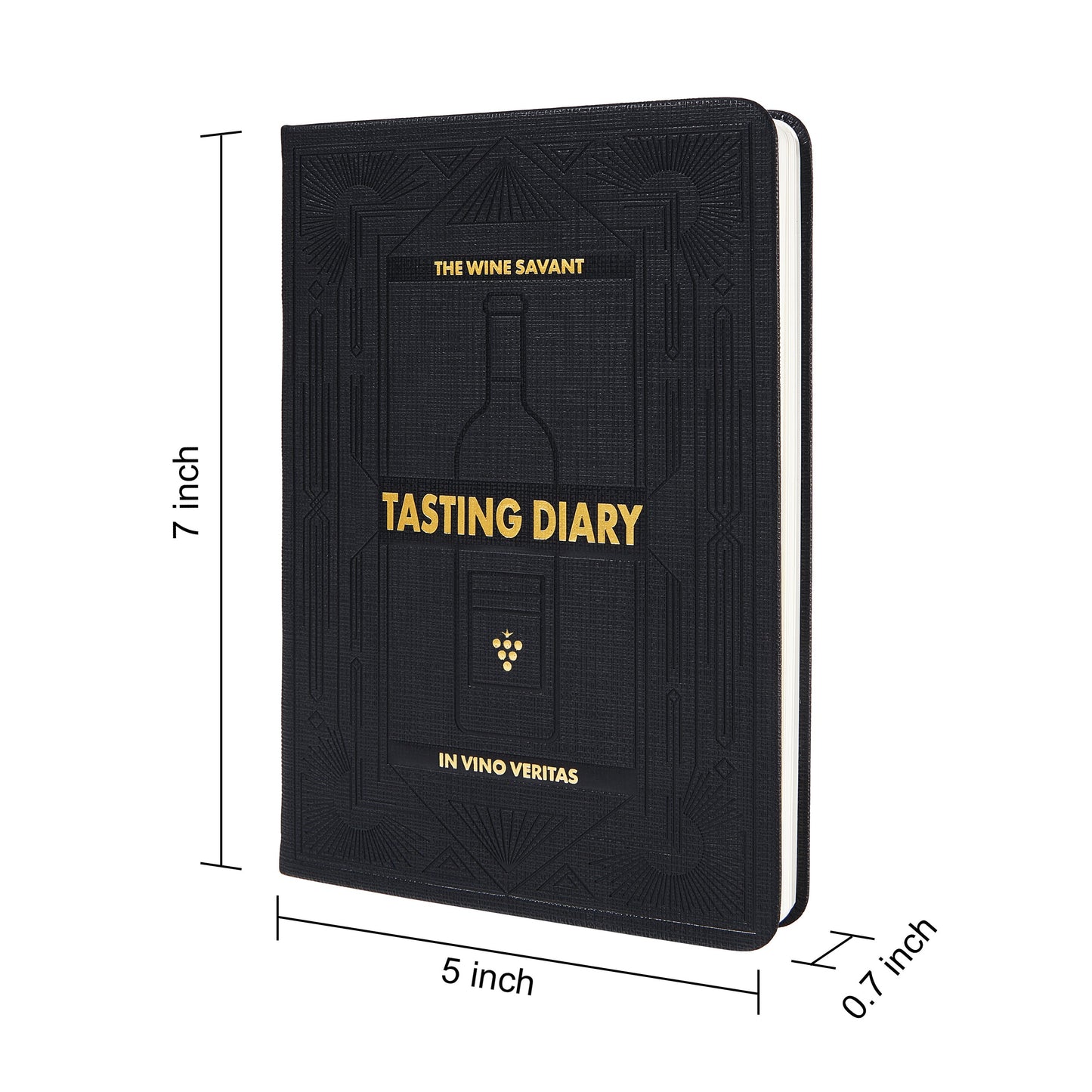 Wine Folly Wine Journal Guided Wine Tasting Notes (5" x 7" B6 Notebook) - Features 4 Step Tasting Method, Wine Color Reference Card, and Page Marker (Black)