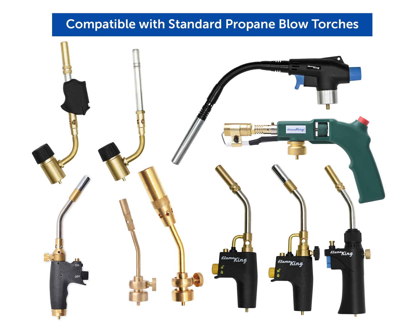 Flame King Flexible 5 FT Extension Hose For 1Lb Propane Tank Cylinder