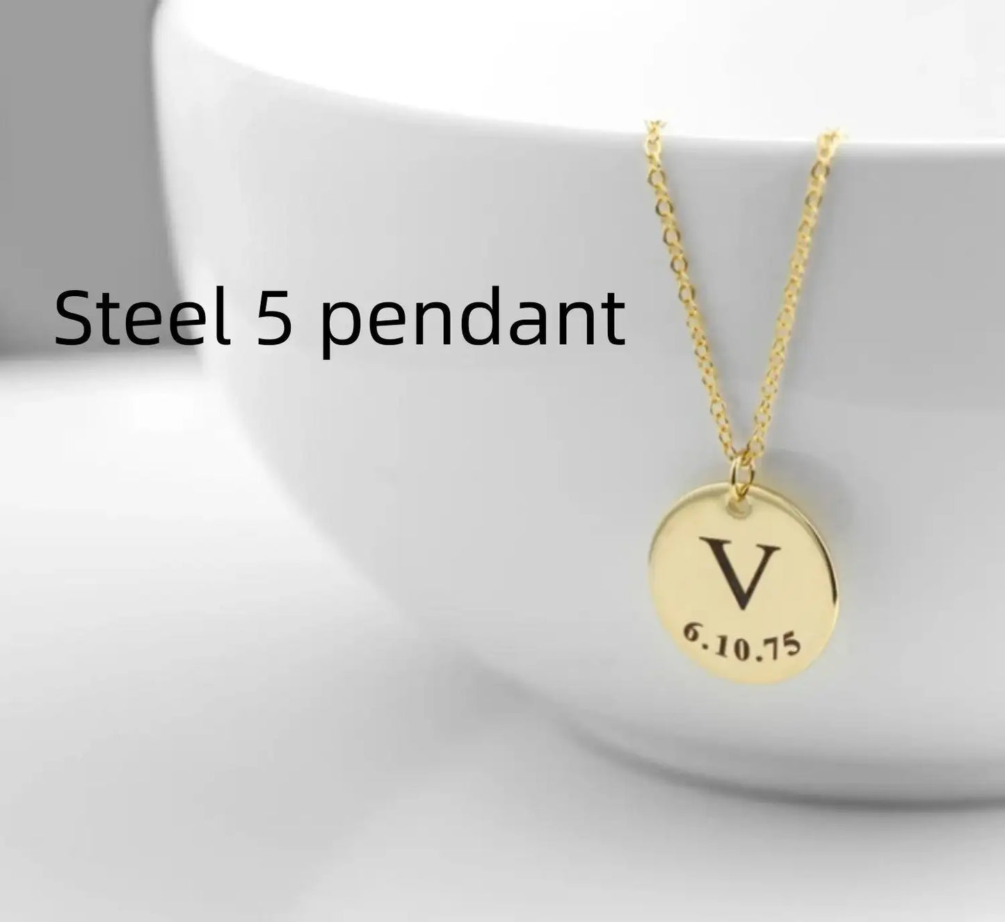 Personalized Pendant Stainless Steel Necklace