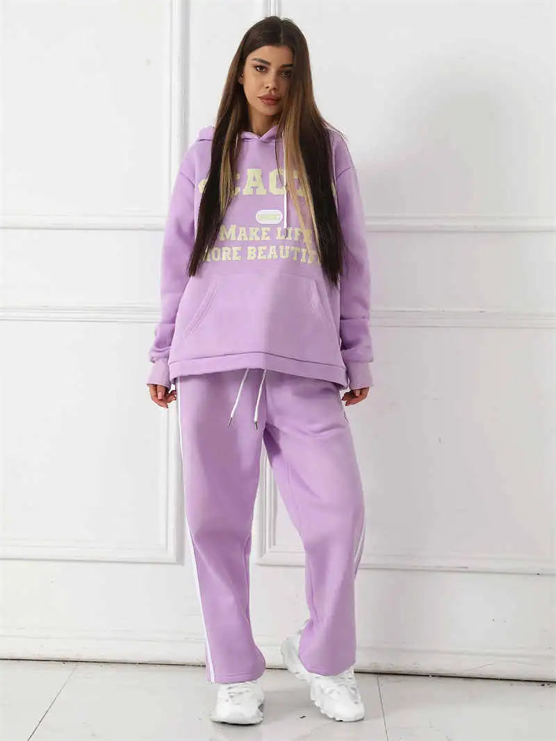 Women's Fashion Casual Printed Top Pants Set