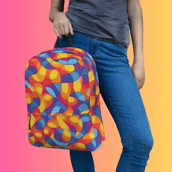 Electric Vibes Abstract Backpack for Raves and Festivals