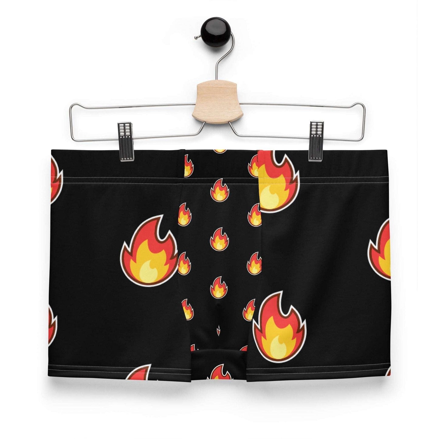 Black Fire Boxer Briefs / Flame Underwear / Flaming Undies - Lizard Vigilante