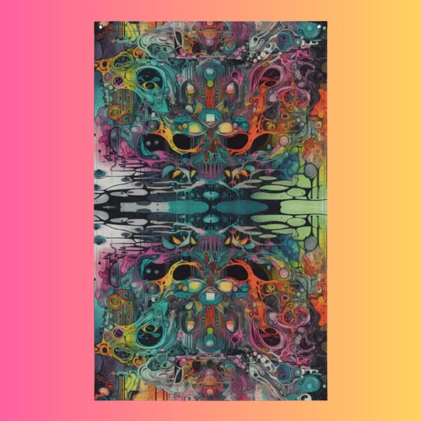 Vibrant Polyester Festival Flag for EDM and Rave Culture