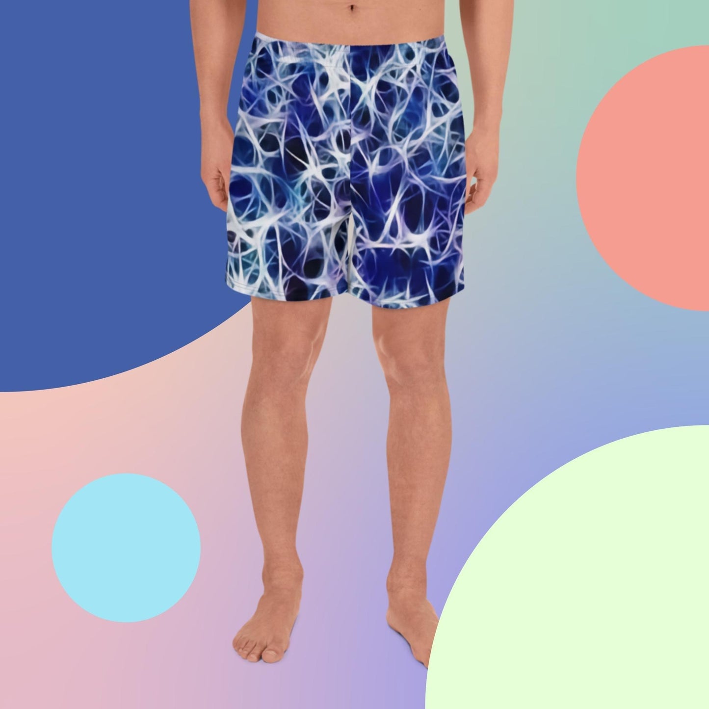 Brilliant Electric Blurple Men's Recycled Athletic Shorts - Lizard Vigilante