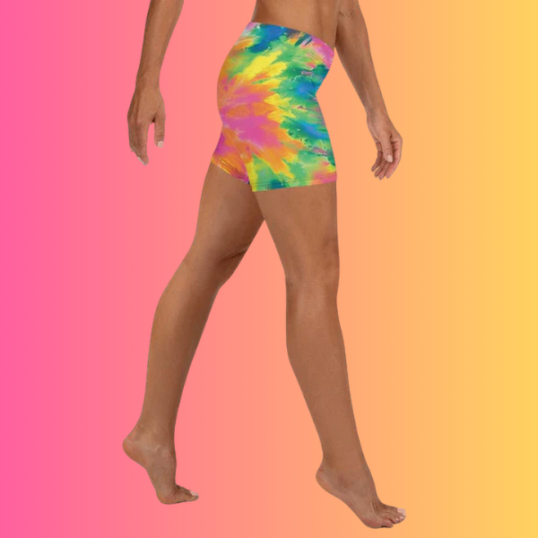 Vibrant Tie-Dye Festival Shorts - Custom Rave Gear