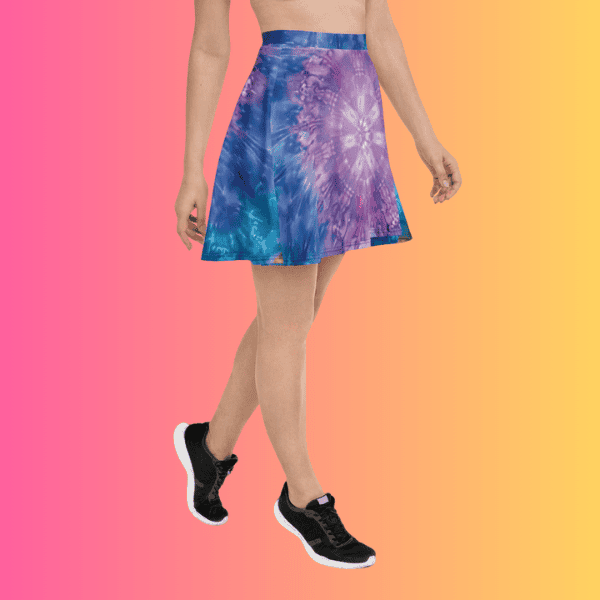 Vibrant Tie-Dye Skater Skirt Perfect for Festivals and Raves