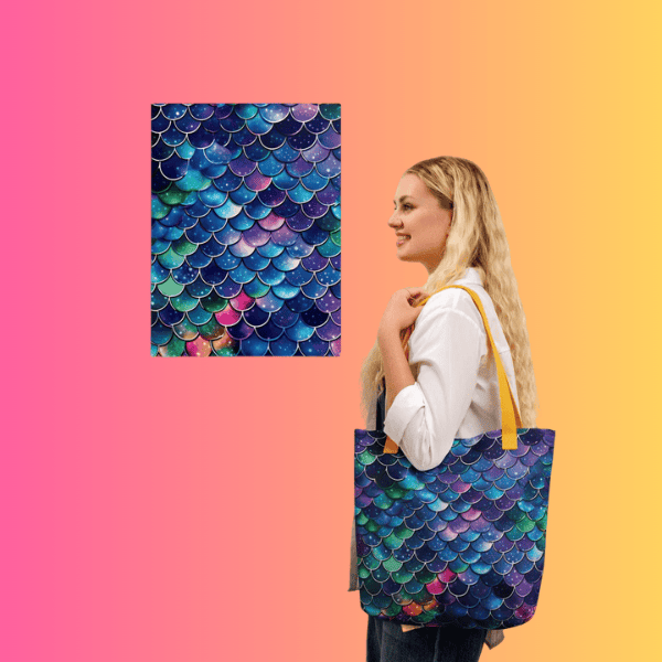 Mermaid Scale Festival Tote Bag for Raves and Events