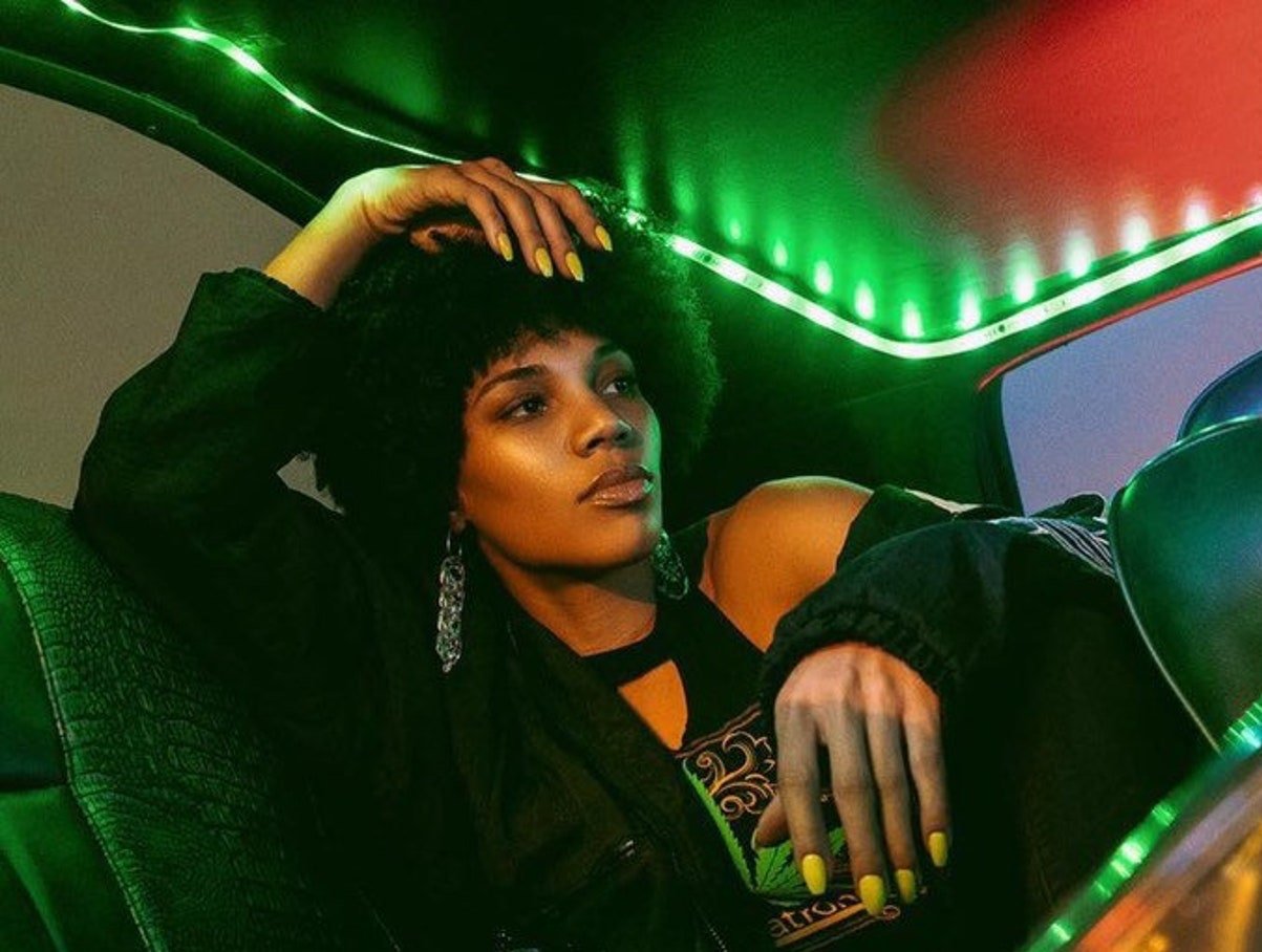 Glow-in-the-Dark Almond Acrylic Nails | Neon Yellow Instant Manicure