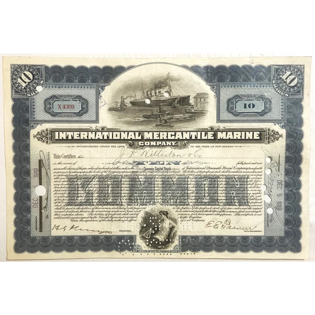 Own a Piece of Titanic History Antique 1910s Stock Certificate