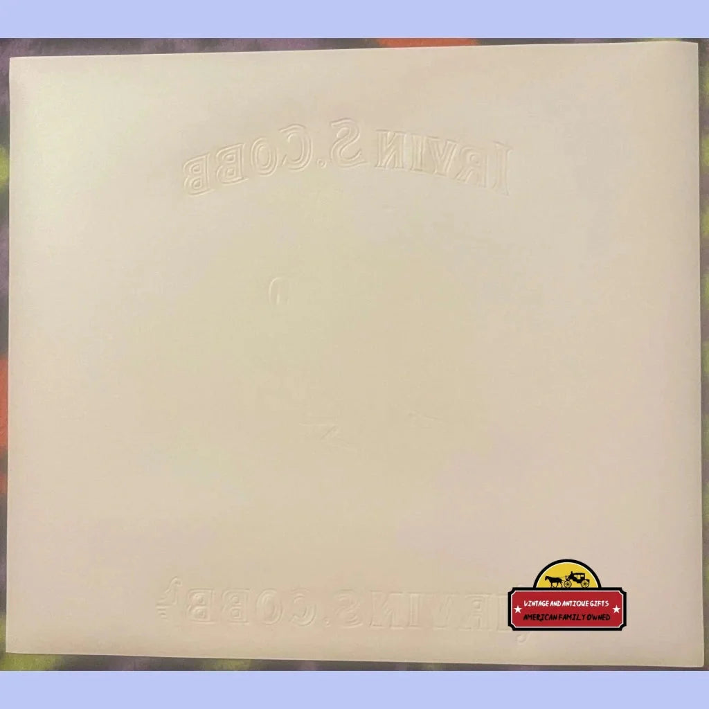 Rare Embossed Cigar Label Antique Irvin S Cobb Duke of Paducah