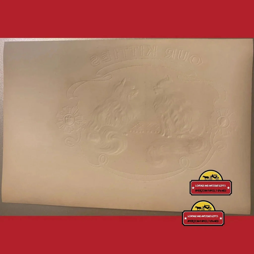 Rare Gold Embossed Kitty Cigar Label from Early 1900s