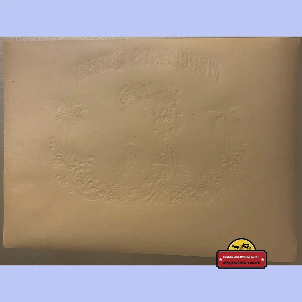 Rare Embossed Antique Cigar Label Merchant's Queen 1900s-1920s