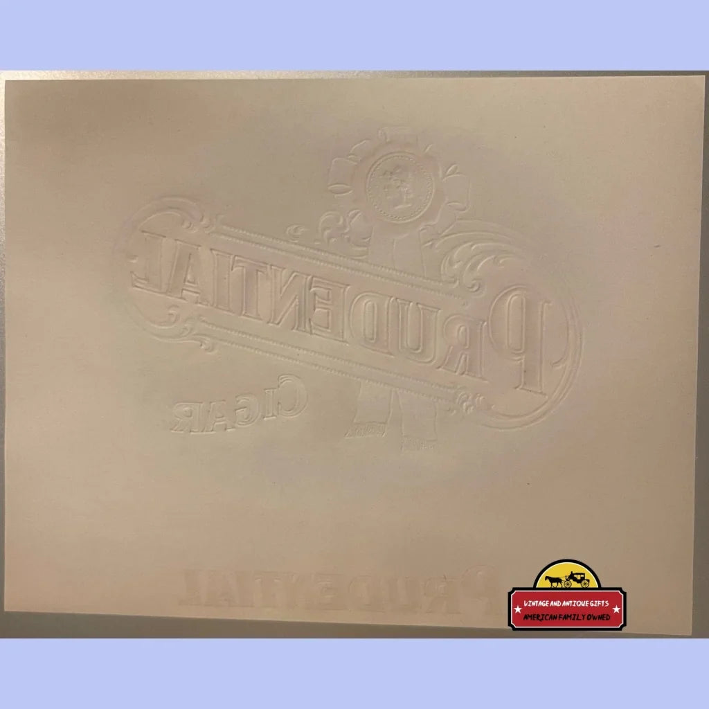 Rare Embossed Prudential Cigar Label Antique Vintage Collectible
