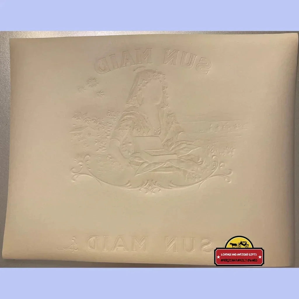 Rare Antique Sun Maid Embossed Cigar Label from Early 1900s