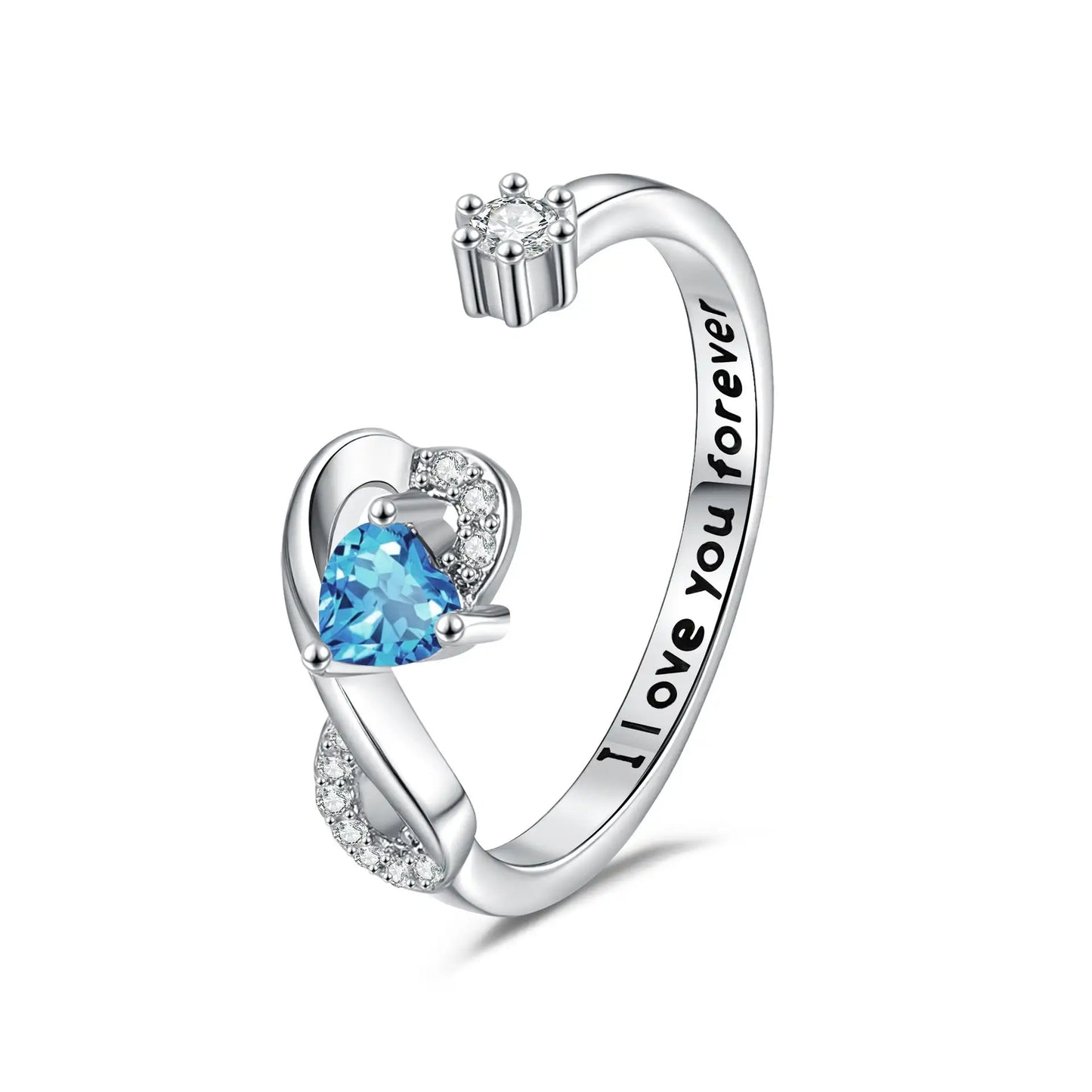 Heart-shaped Birthstone Women's Ring Fashion