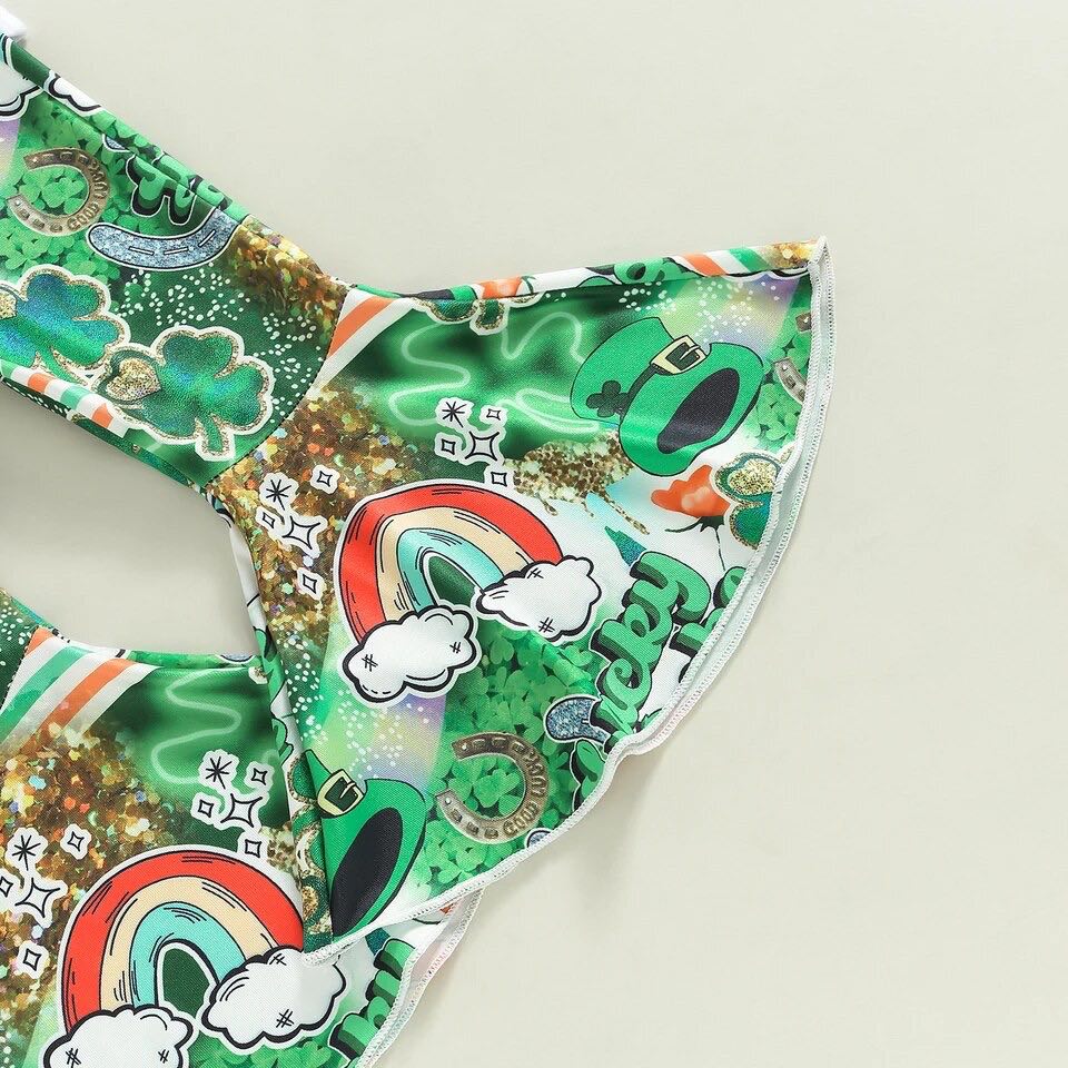 Girls’ “Who Needs Luck When You’re This Cute” St. Patrick’s Day Outfit
