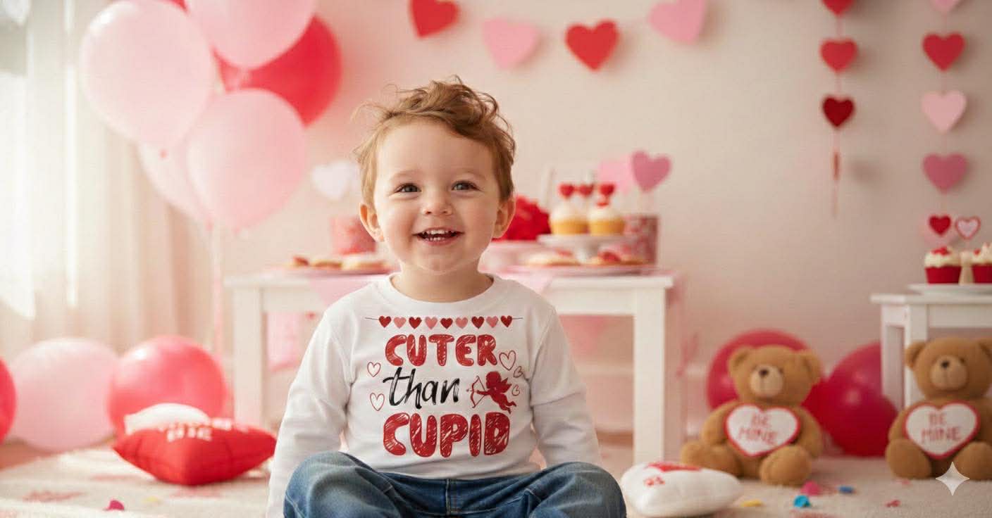 Boy's Handmade Valentine's Day Tees- Short or Long Sleeve Options