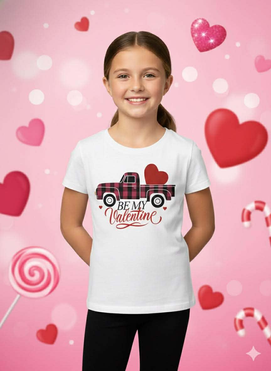 Girl's Handmade Valentine's Day Tees- Short or Long Sleeve Options