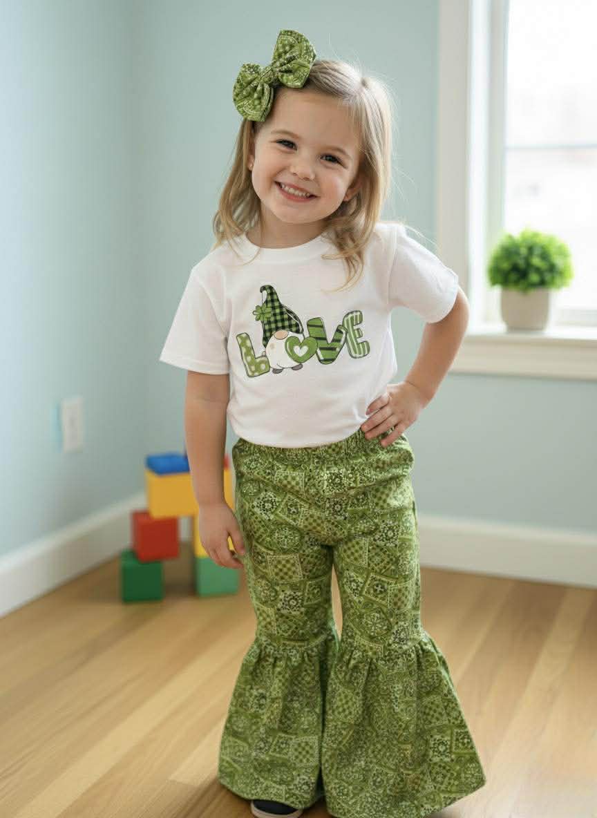 Handmade Girl's St. Patrick's Day Outfits- Green Bandana Collection