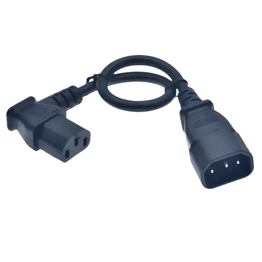Black C13 C14 Power Angle Extension Cable
