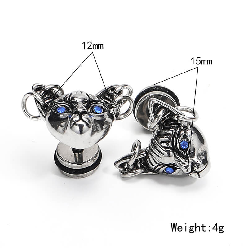 Blue Eye Cat Stainless Steel Stud Earring