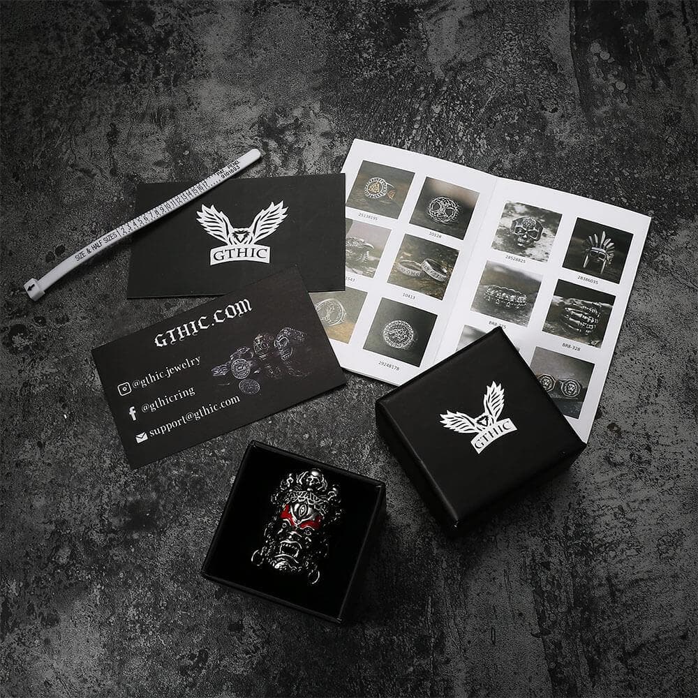 Buddha God of Wealth Stainless Steel Skull Ring