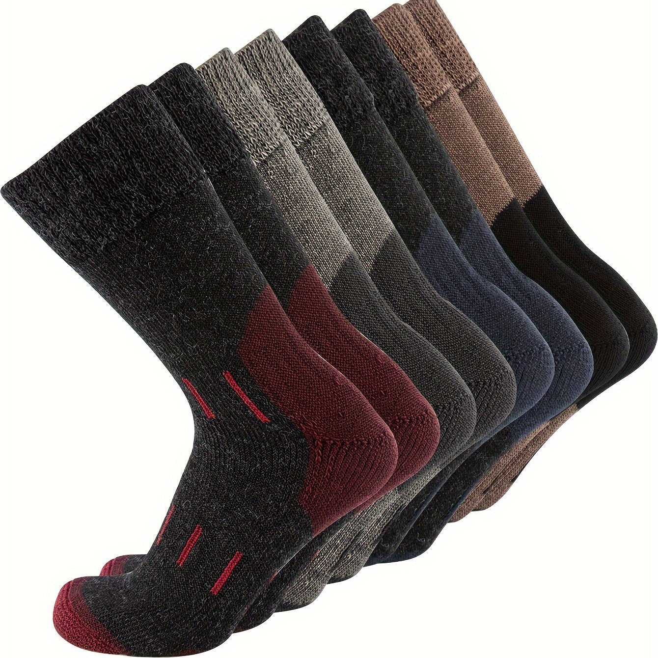 4 Pairs of Premium 79% Merino Wool Athletic Crew Socks for Men - Warm, Breathable, and Moisture-Wicking for Hiking, Running, Climbing - US Sizes 10-13