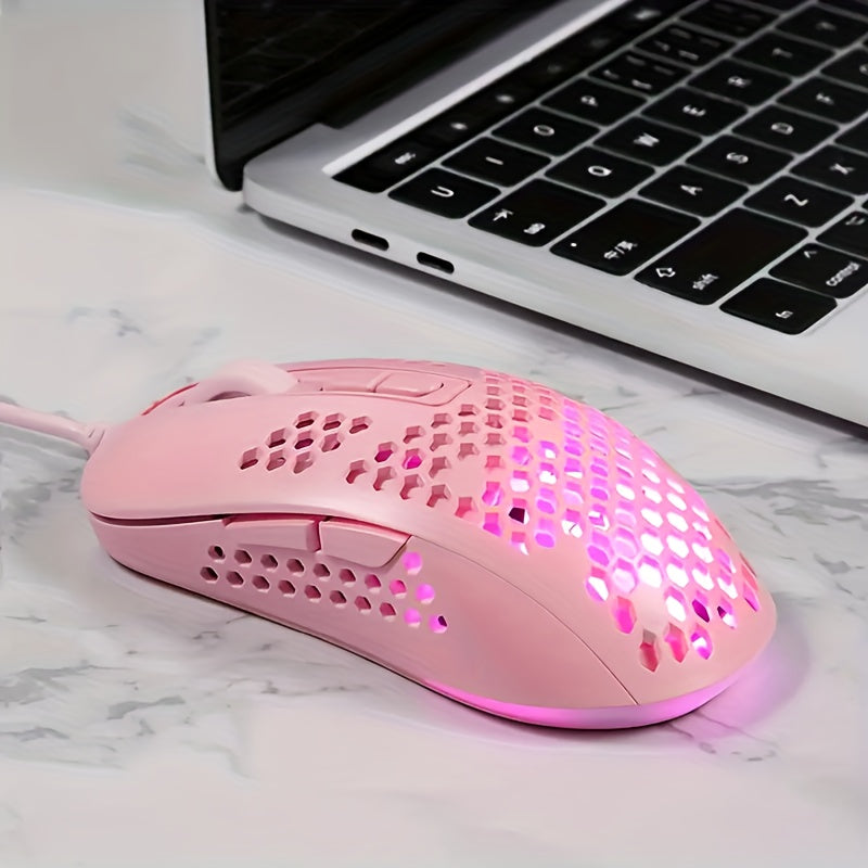 ATTACK SHARK Ultra-Light Wired Gaming Mouse with Honeycomb Design, Breathable Backlighting & USB Optical - Compatible with Windows, Xbox, PS4, Mac, HP, Acer, ATTACK SHARK