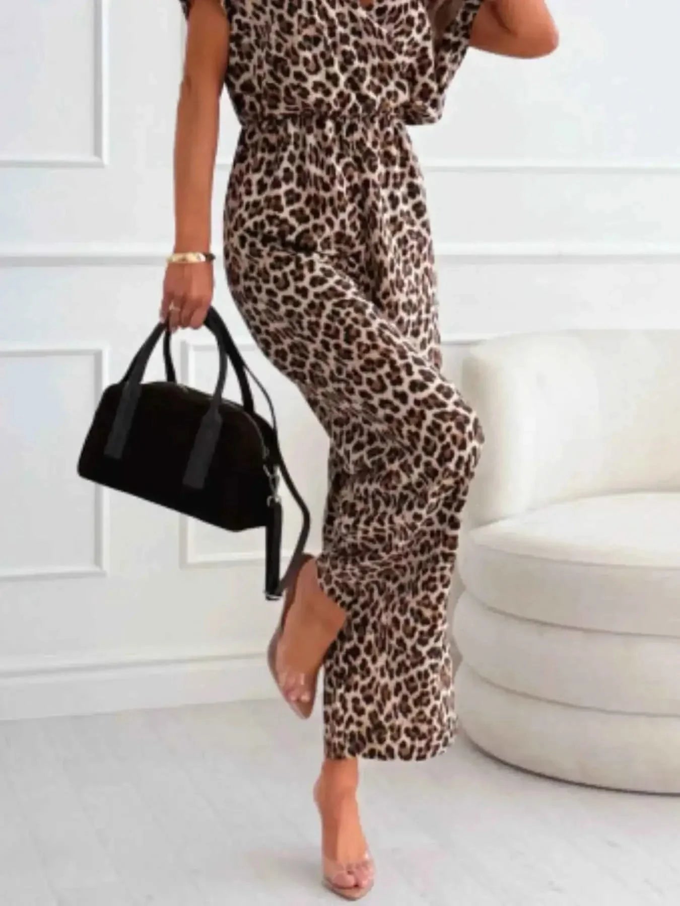 Animal Print : Wide Leg Jumpsuit
