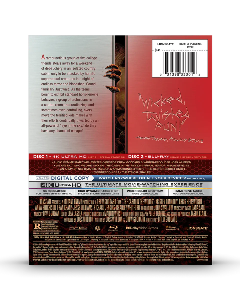 The Cabin in the Woods - Limited Edition Steelbook (4K UHD + Blu-ray + Digital)
