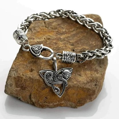 Celtic Cat Triquetra Bracelet
