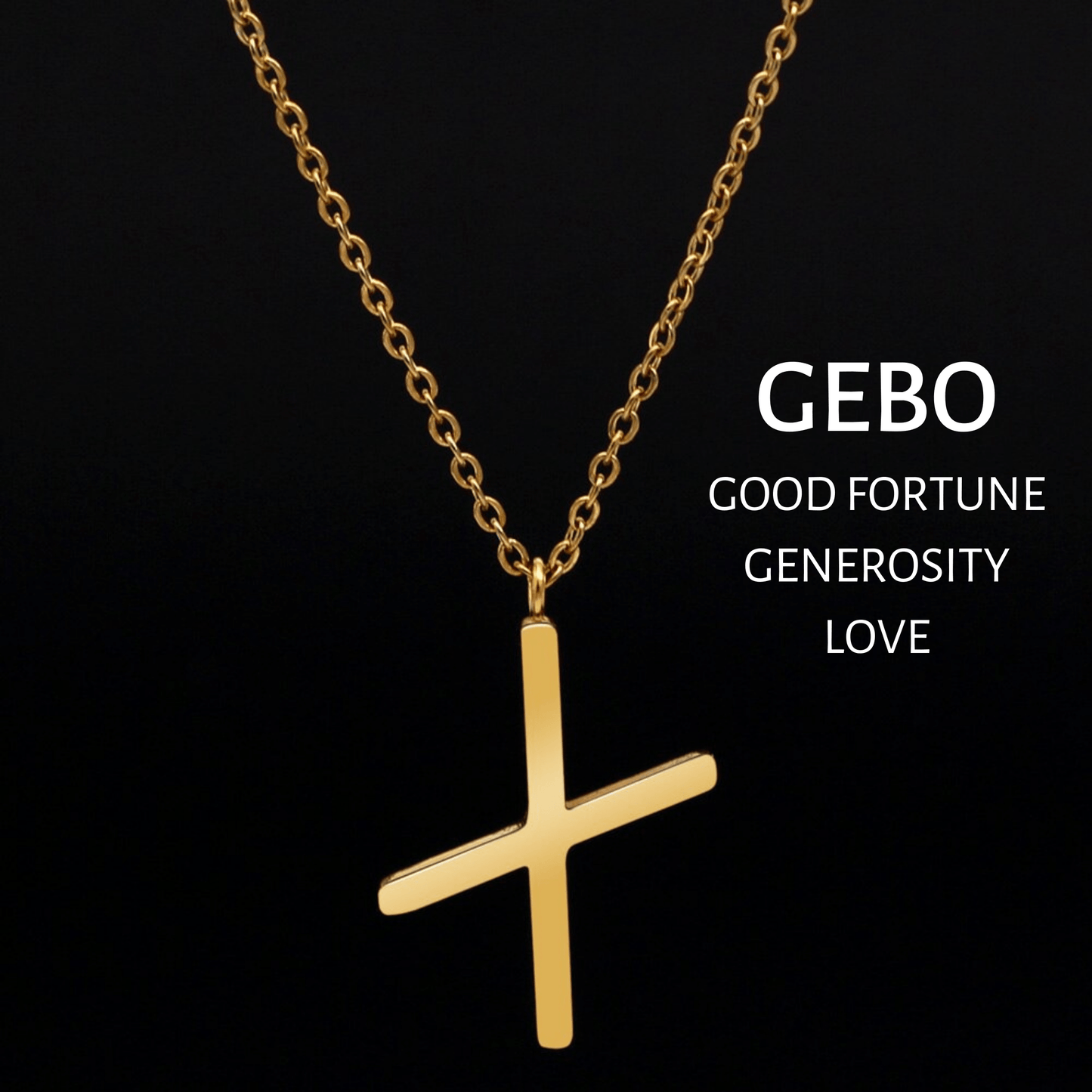 Viking Runes Tunic Stainless Steel Gold Necklaces