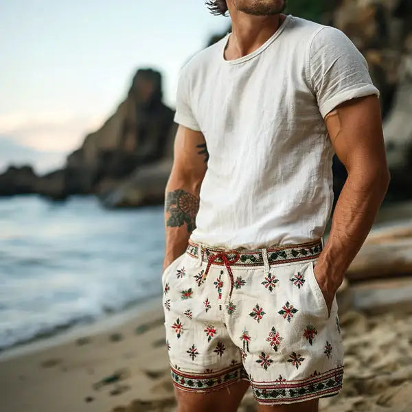 Summer Vintage Printed Casual Shorts